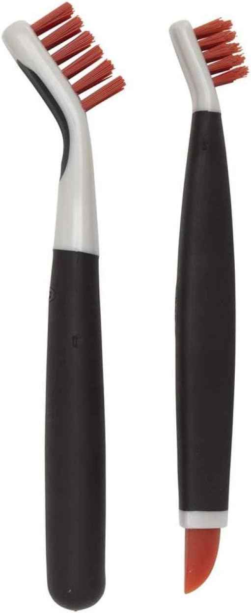 oxo good grips deep clean brush set with 2 brushes and non-slip grips for grout and stove tops