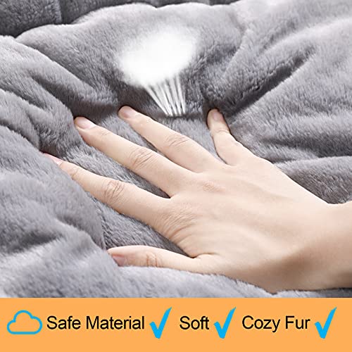 dog bed crate pad for medium/large dogs ultra soft washable anti slip kennel pad for dogs cozy sleeping mat gray 36inch
