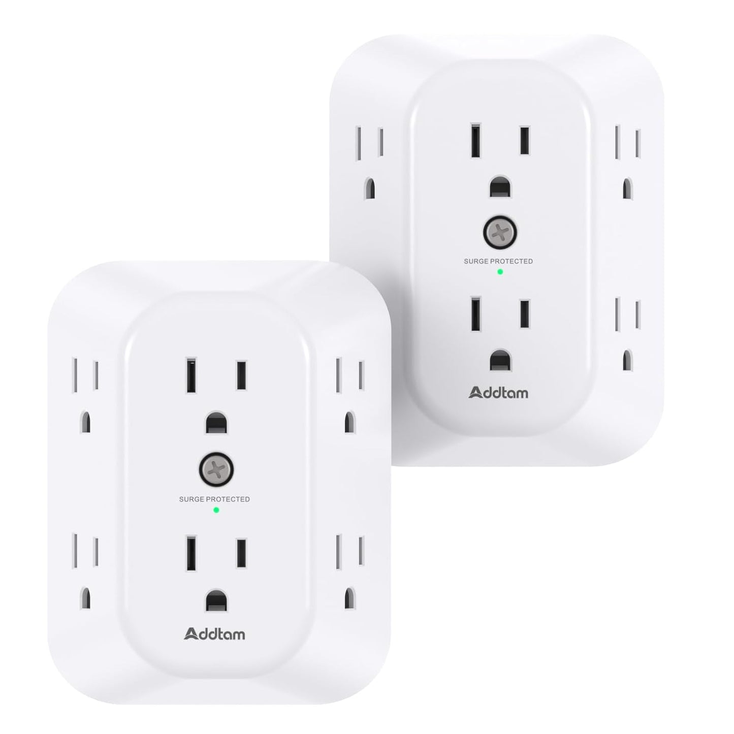 Addtam Surge Protector Outlet Extender, 6-Outlet Splitter with 4 USB Wall Charger(2 USB-C Ports), Multi Plug Wall Outlet 1800J Power Strip for Home Office Dorm Room Essentials