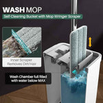 JOYMOOP Mop and Bucket Set for Hardwood Floor Cleaning with 4 Microfiber Pads and Wringer