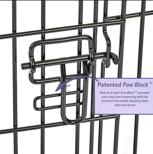 MidWest Homes for Pets 36-Inch iCrate Folding Dog Crate with Divider Panel, Leak-Proof Tray & Secure Latches – Metal Wire Kennel for Medium Large Breeds – Portable, Durable & Easy to Assemble