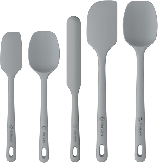 5 Pieces Silicone Spatula Set - Food Grade Rubber Spatula with Ergonomic Grip