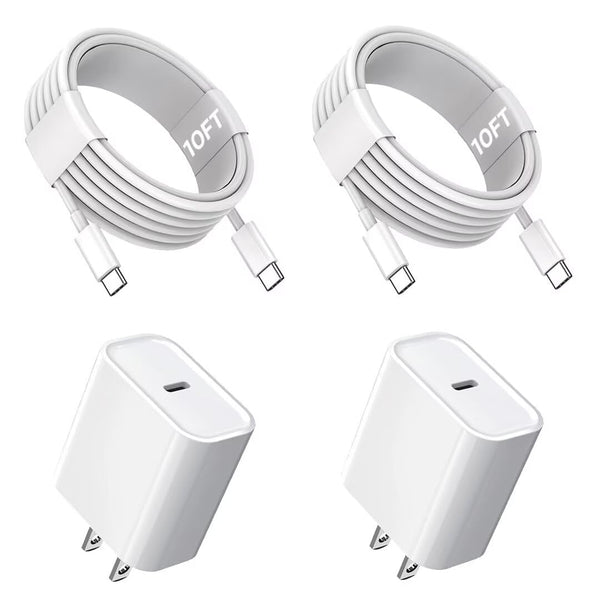 iPhone 17/16/15 Charger, USB C Charger, 2Pack 20W Type C Fast Wall Charge Power Adapter,6FT 60W USB-C to C Cable for iPhone Air/17Pro Max/15/16 Pro Max,iPad Pro 12.9/11 inch,iPad Air 5/4th,AirPods Pro