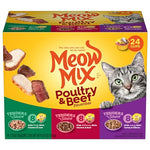 meow mix tenders in sauce wet cat food variety pack poultry beef 2.75 ounce cups 24 count