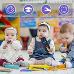 chuya baby teether toy tv remote control shape 3-24 months black food-grade silicone