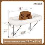 Zakkart metal cat window perch for large cats and kittens with 40lb weight capacity and machine washable bed