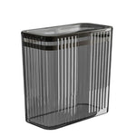 Transparent plastic trash can with 2.6 gallon capacity and press-top lid