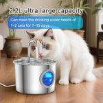 Cat Water Fountain Advanced 304 Stainless Steel 2.2L/74oz with Detachable Tank, Easy to Clean