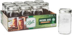 Ball Wide Mouth Glass Mason Jars with Lids and Bands, Used for Canning, Pickling, Juice, Jam, Jelly, Quart Size 32 Ounce (Pack of 2)