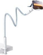 Lamicall Gooseneck Phone Holder Bed - [Nylon Braided] Flexible Arm, 38inch Overall Length, 360 Adjustable Clamp Clip, Overhead Cell Phone Mount Stand for Bed, Desk, 4-7” Cellphone, Gifts