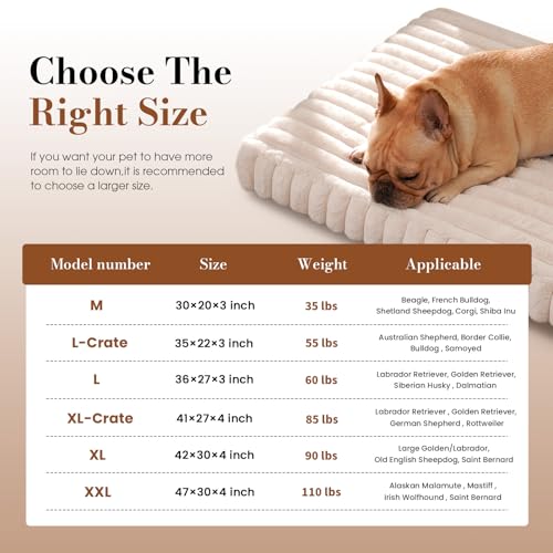 Dog Beds for Large Sized Dog, Orthopedic Pet Bed with Waterproof Lining, Soft Short Plush Surface & Egg Crate Foam, Machine Washable Pet Bed with Removable Cover & Anti Slip Bottom