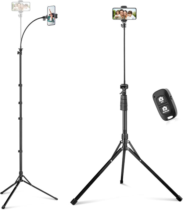 SENSYNE 62" Extendable Phone Tripod & Selfie Stick with Wireless Remote for iPhone and Android Phones