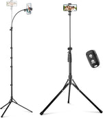 SENSYNE 62" Phone Tripod & Selfie Stick, Extendable Cell Phone Tripod Stand with Wireless Remote and Phone Holder, Compatible with iPhone Android Phone, Camera
