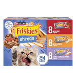 Purina Friskies Gravy Wet Cat Food Variety Pack, Shreds With Beef, With Chicken, and Turkey and Cheese Dinner - (Pack of 24) 5.5 oz. Cans