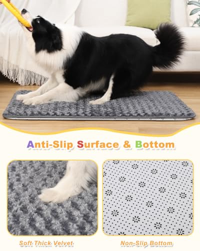 Dark Gray dog crate bed for medium to large dogs, 35" x 22", high resilience foam and anti-slip bottom