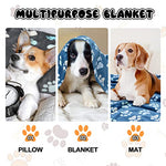 Rezutan 3 pack soft blankets for dogs and cats, 41x31inch, gray/blue/beige, premium flannel