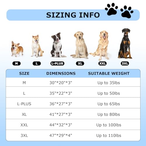 sunheir washable large dog bed cover soft plush waterproof 35x22x3 inches grey