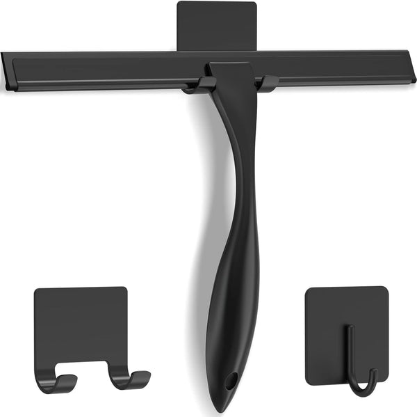 docrok stainless steel shower squeegee with silicone blade for streak free cleaning on glass and mirrors