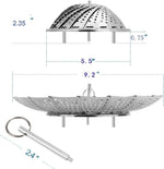 Premium Stainless Steel Veggie Steamer Basket, Expandable to Fit Various Size Pots, 5.5 to 9.2 inches, by SAYFINE