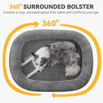 joejoy orthopedic dog bed large xl egg-crate memory foam pet couch bed bolster grey