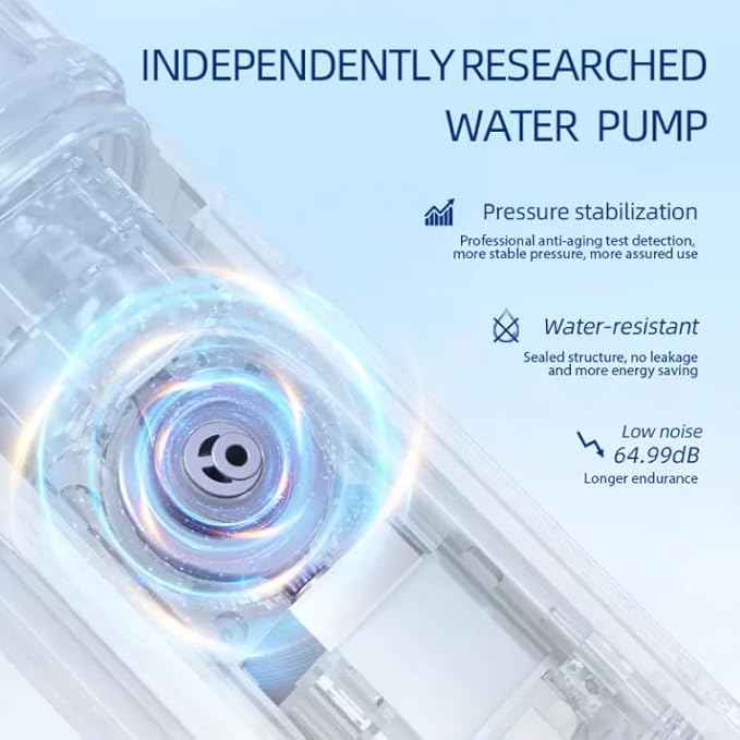 High-Pressure 120PSI Water Dental Flosser with 300ml Reservoir - Portable Water Flosser for Teeth & Gum Cleaning - Rechargeable with 4 Pressure Modes, 1600 Pulses/Minute & IPX7 Waterproof