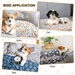 Rezutan 3 pack soft blankets for dogs and cats, 41x31inch, gray/blue/beige, premium flannel