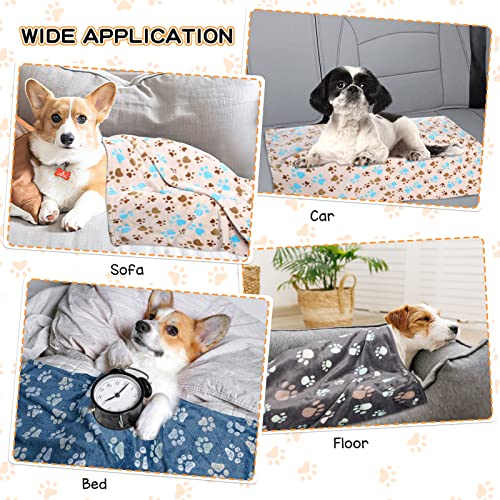 Rezutan 3 pack soft blankets for dogs and cats, 41x31inch, gray/blue/beige, premium flannel