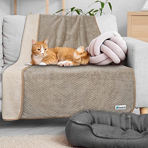 PetAmi Waterproof Dog Blanket for Large Dogs, Furniture Sofa Couch Cover Protector, Soft Plush, Twin 60x80 Taupe Beige