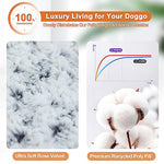 POCBLUE Deluxe Washable Dog Bed for Large Dogs, 35" x 23", Grey, Comfy Fluffy Kennel Pad for Dogs up to 60 lbs