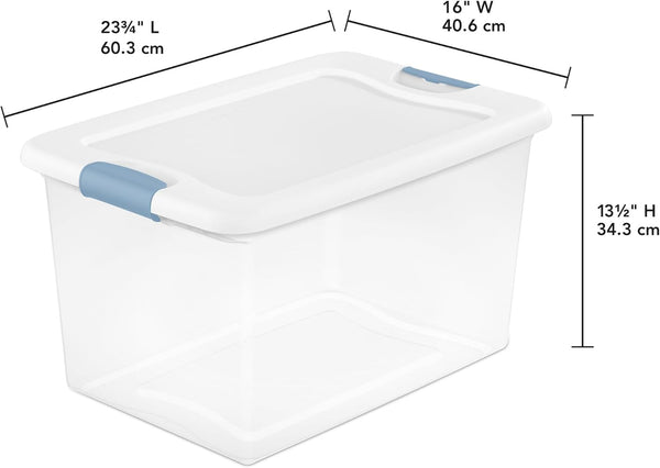 Sterilite 4-Pack 64 Quart Latching Box Storage Organizer Bins