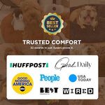 Bedsure calming medium size dog bed, 30 inches donut washable plush faux fur pet bed, fits up to 45 lbs pets, camel