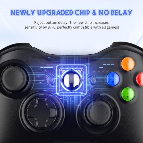 Gamrombo 2 Pack Replacement for Xbox 360 Controller, Wireless Controllers Gamepad Upgraded Joystick Compatible with 360 & Slim, Windows 11/10/8/7 PC Controller