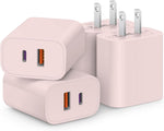 4-pack USB-C charger block with PD 20W and QC 3.0 ports for multiple devices
