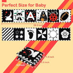 urmywo black and white baby toy, tummy time high contrast newborn toys 0-3 months, soft baby book