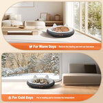 gray-cozy-donut-electric-heated-cat-bed-with-timer-and-temp-adjustable-for-small-size-cats