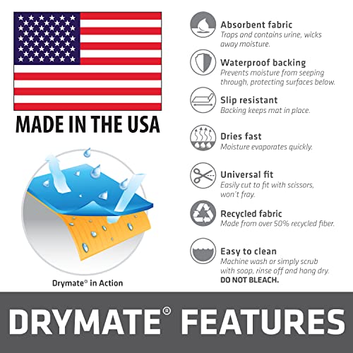 drymate 2-pack washable pee pads for dogs, 29x36, usa made, waterproof, absorbent, reusable