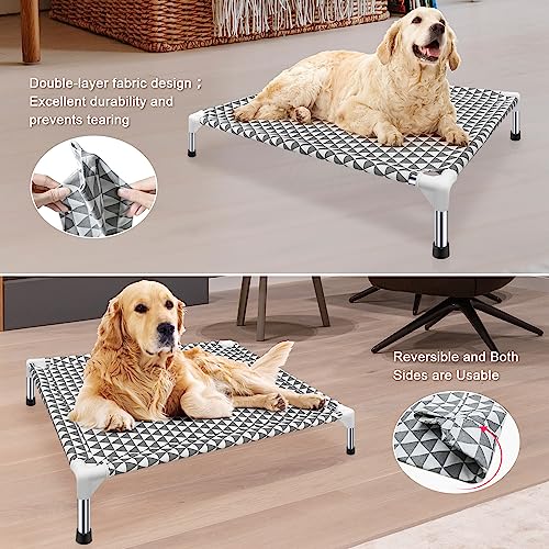 Elevated Cotton Dog Bed, Medium Size, Non-Slip Feet, 70lbs Capacity