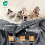 Waterproof sherpa fleece pet blanket for sofa bed couch, small, medium, large dogs and cats, dark gray, 40" x 28"