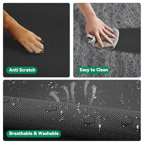 elevated dog bed for large dogs, black, 43.3 inches, no tools required, washable mesh, anti-slip feet
