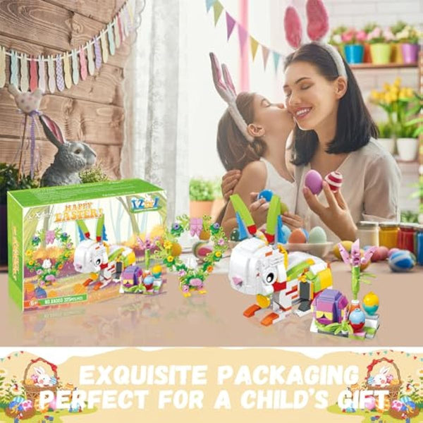 12-piece easter rabbit building blocks set for kids 6+