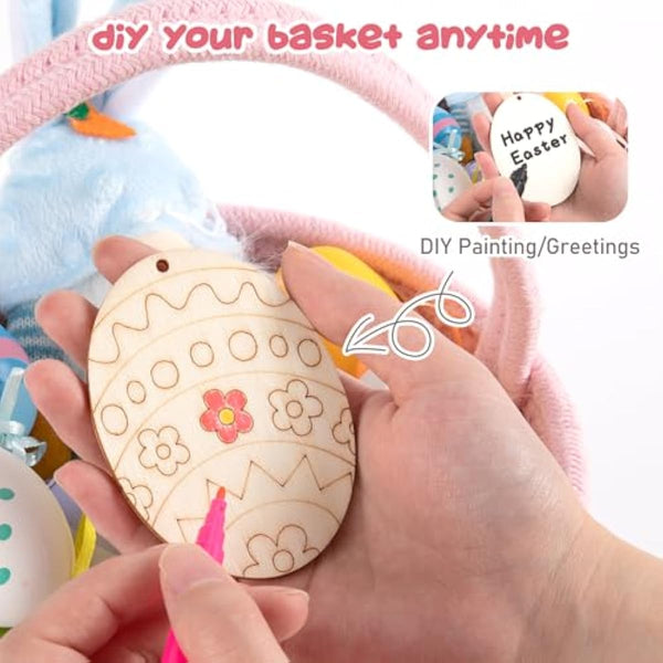 oiahomy-pink-easter-basket-with-handle-personalized-bunny-baskets-for-kids-and-gifts