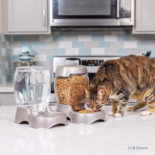 petmate pet cafe feeder dog and cat feeder, 3 sizes, made in usa, pearlescent colors