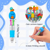 cZWZ 20Pcs Mini Multicolor Pens 4-in-1 Cute Ballpoint Pens for Kids Birthday Party Favors Gifts Teacher Supplies