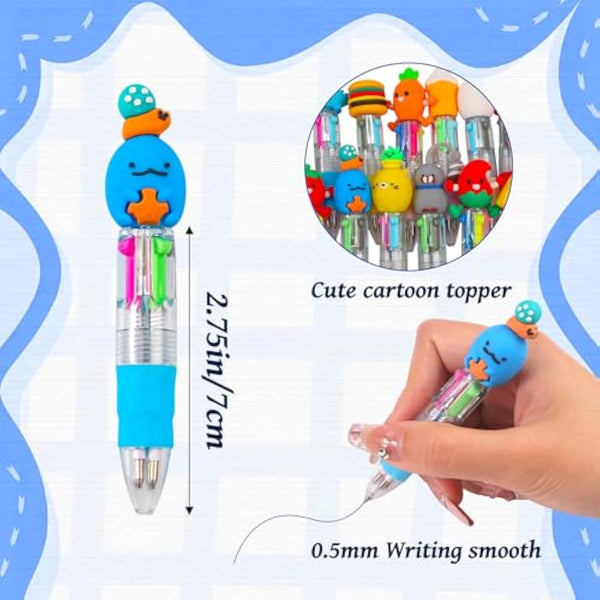cZWZ 20Pcs Mini Multicolor Pens 4-in-1 Cute Ballpoint Pens for Kids Birthday Party Favors Gifts Teacher Supplies