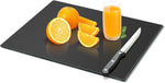 Tempered glass cutting board for kitchen use, 2 pieces, 12x16 and 12x8 inches, clear, heat resistant, non-slip feet