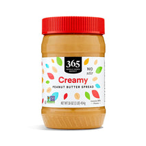 365 by Whole Foods Market Creamy Peanut Butter Spread No Stir 16 Ounce Jar