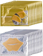 10 pairs collagen crystal eye mask, 10 pcs collagen crystal lip mask, anti-aging, gold, set