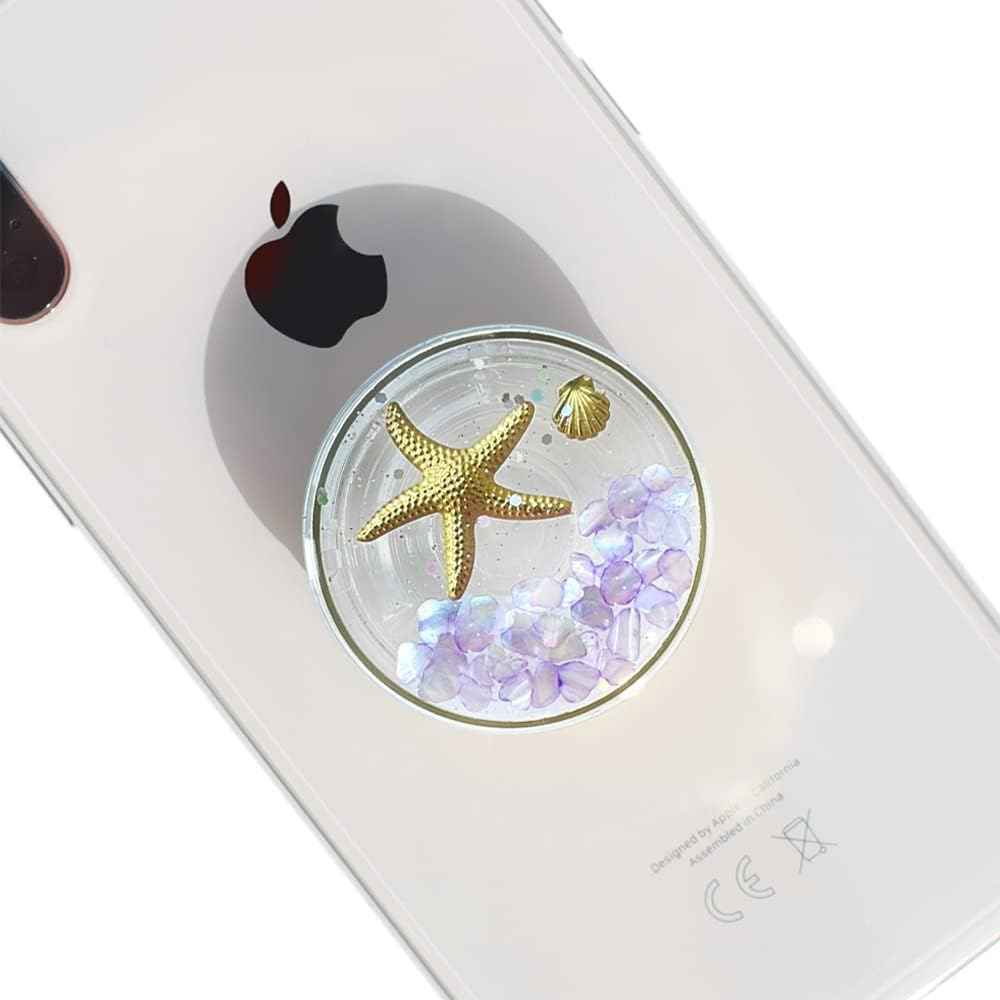 Elegant Ocean Style Expandable Collapsible Mobile Phone Grip Stand Holder for Smartphone Tablet Cell Phone Accessory (Sky Blue)