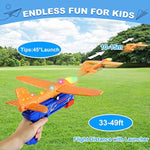 Fuwidvia airplane launcher toys, 3-pack, 13.2'' LED foam glider planes, 2 flight modes, outdoor fun for kids 4-12 years old, blue, green, orange