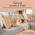 Best Friends by Sheri Calming Shag Dog and Cat Blanket, Ultra Soft Faux Fur Throw, Anxiety Relief, Machine Washable, Taupe, 30 x 40